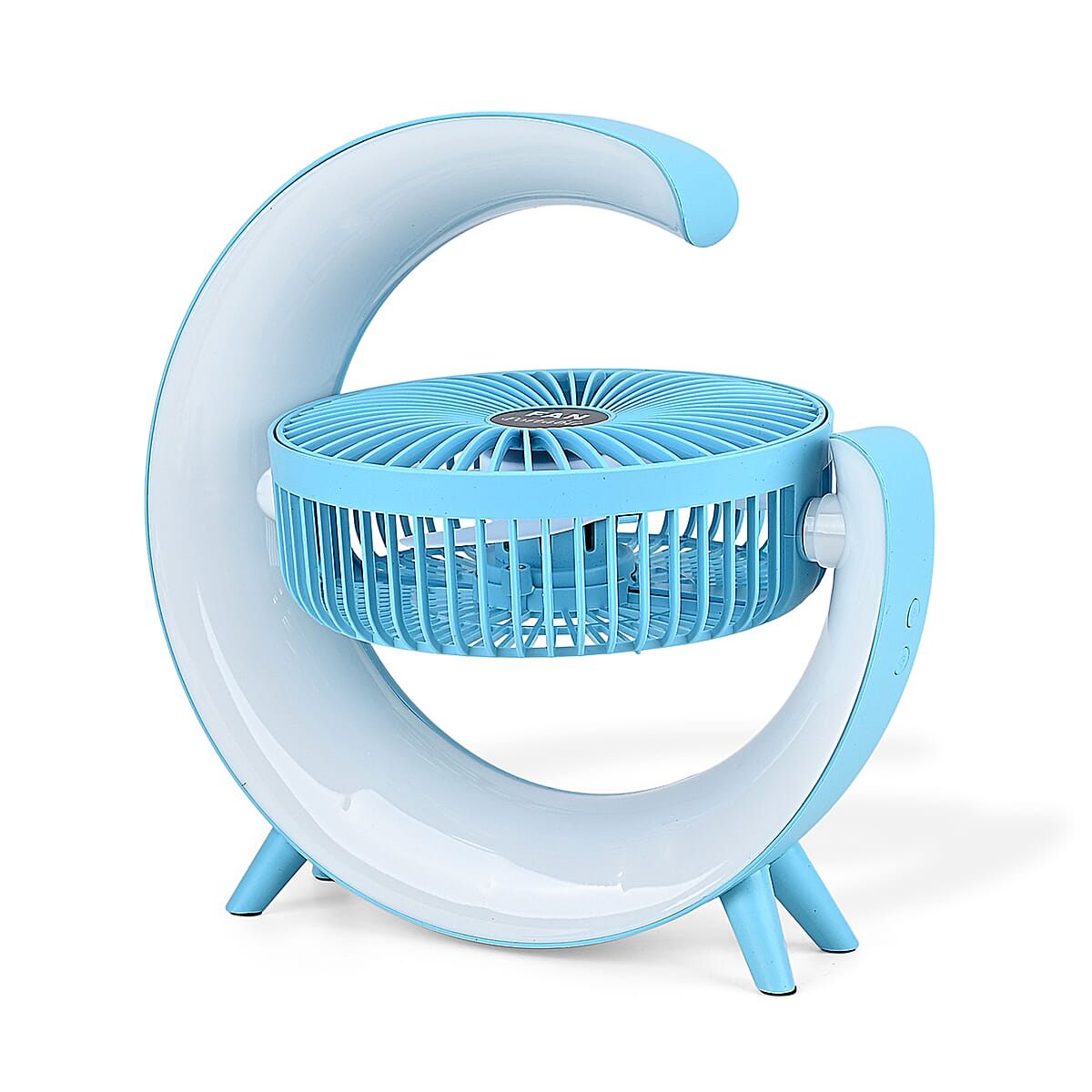 Livmore Blue RGB Fan with Color Lighting (9.53"x2.28"x9.53") image number 5