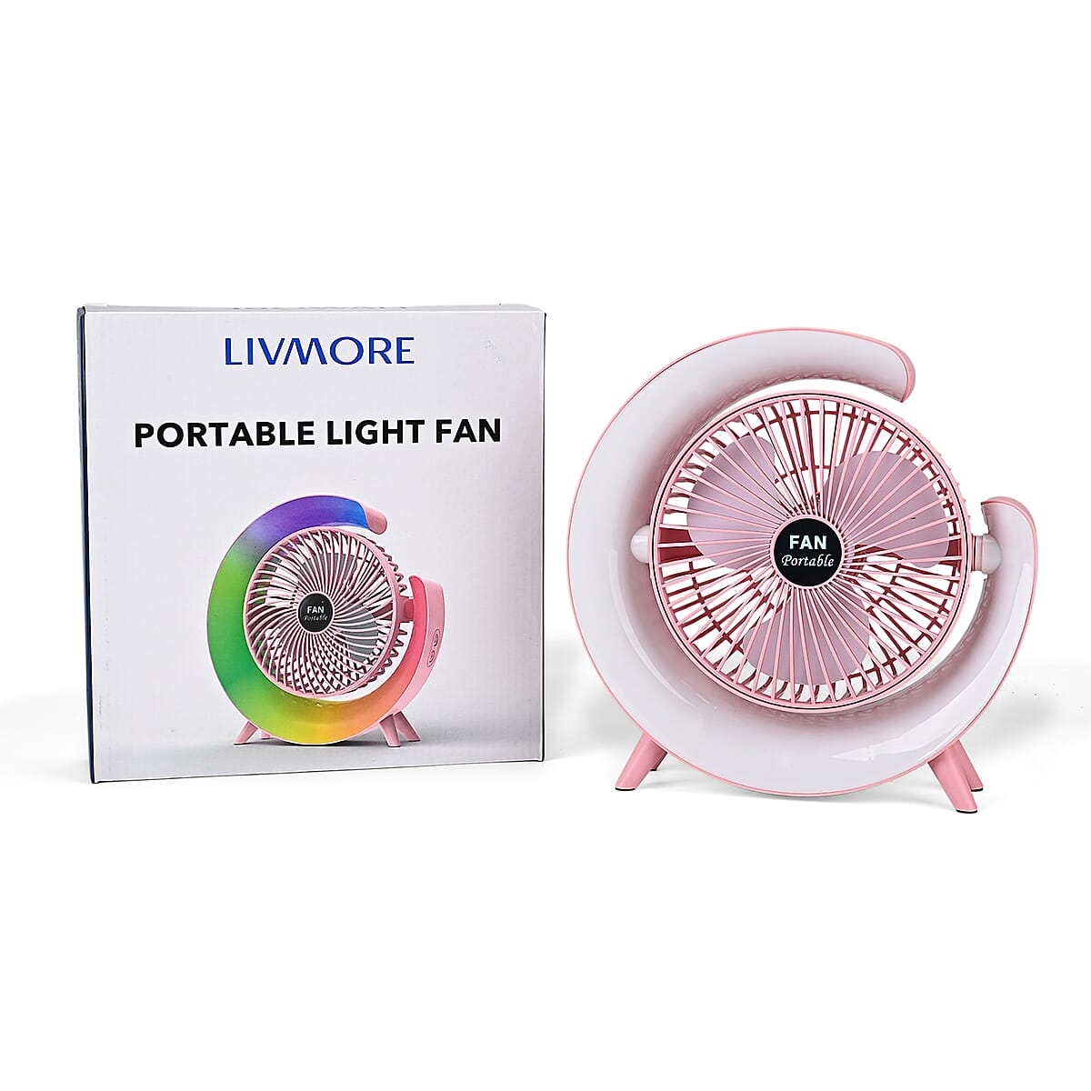 Livmore Pink RGB Fan with Color Lighting image number 8