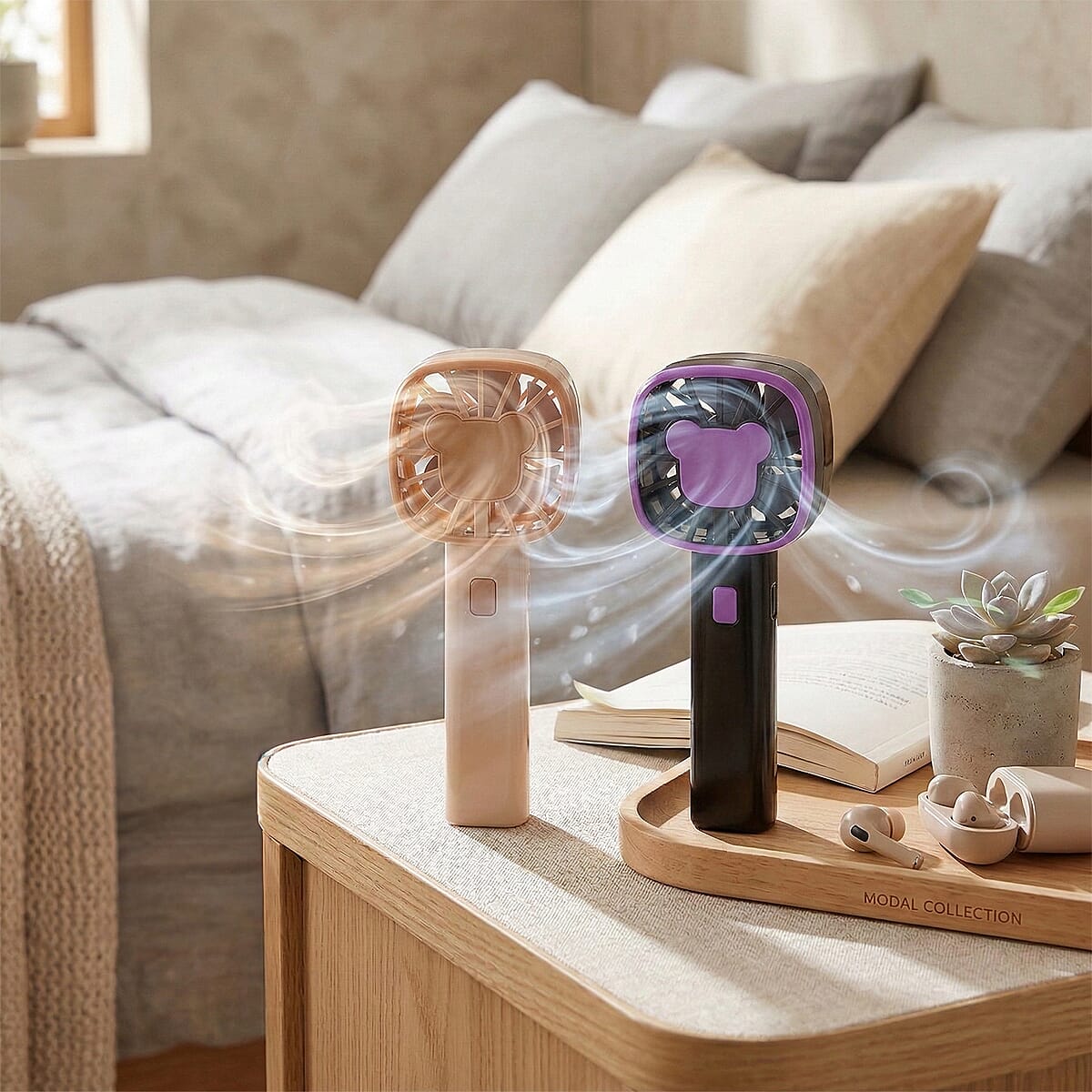 Livmore F12 Mini Fan - Cream/Black (2.44x6.34) image number 1