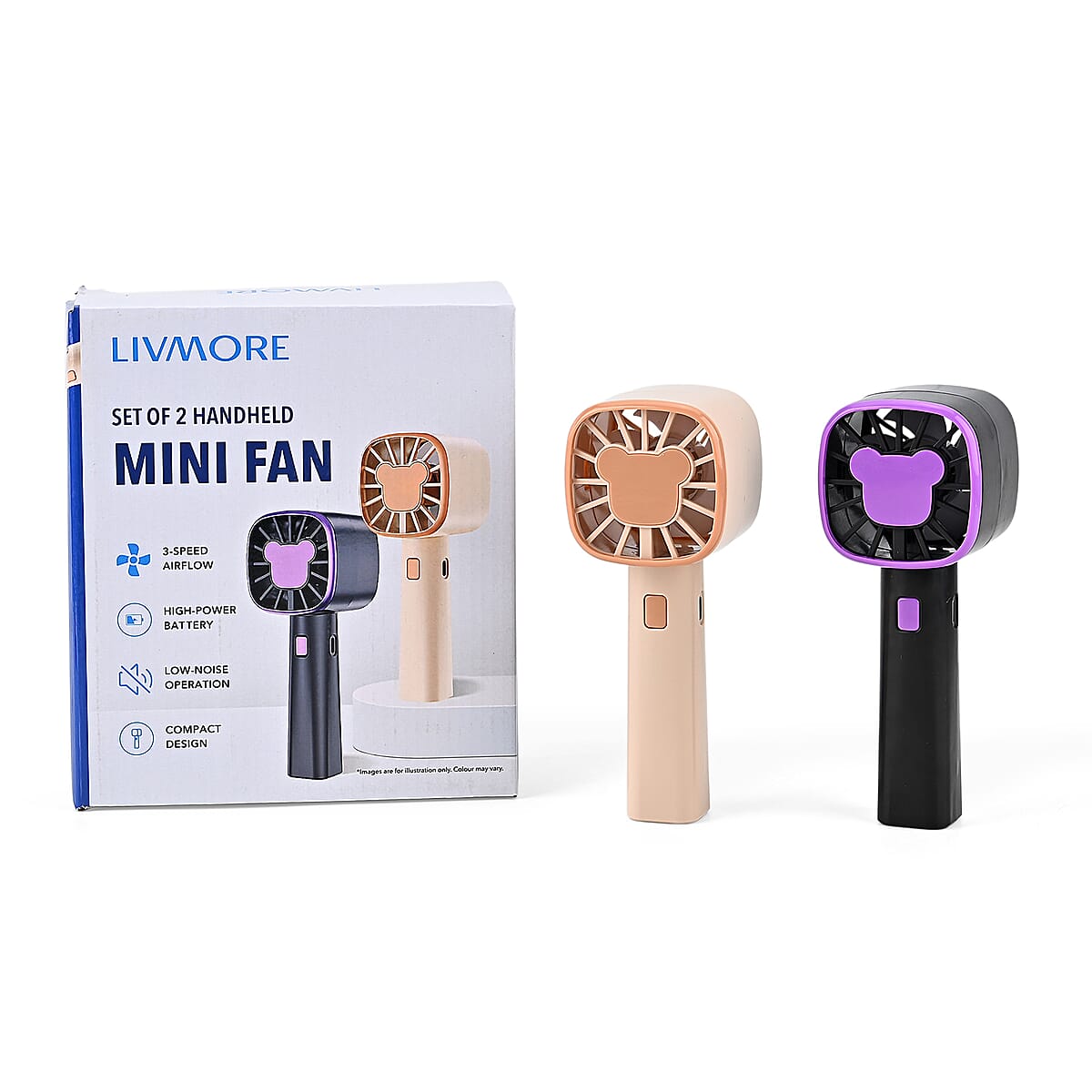 Livmore F12 Mini Fan - Cream/Black (2.44x6.34) image number 7