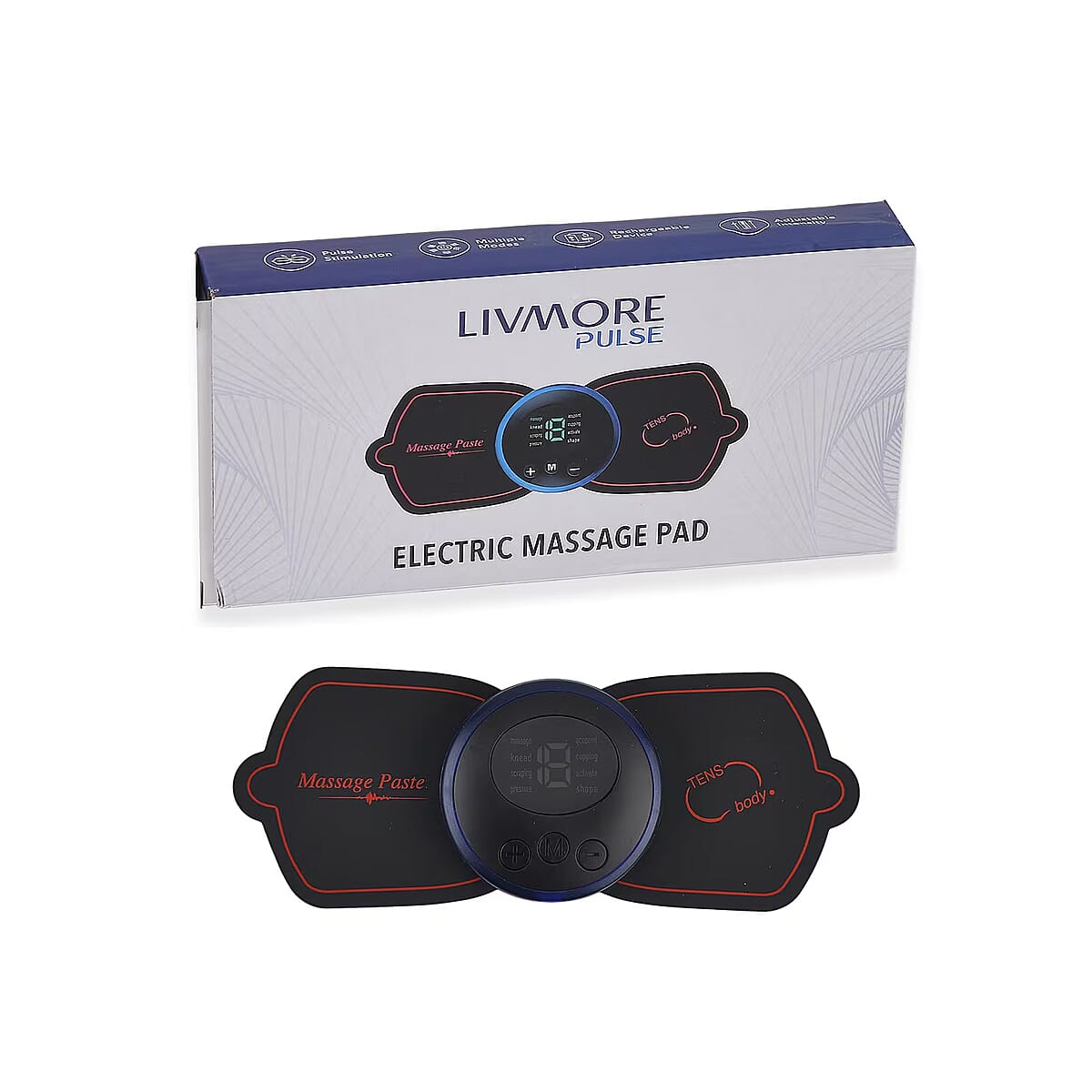 Ankur Treasure Chest Livmore Black Smart Pulse massage Sticker with USB Rechargeable image number 0