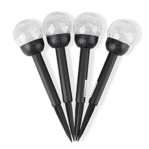 Black 4pcs Solar Pathway Plug-In Lamp