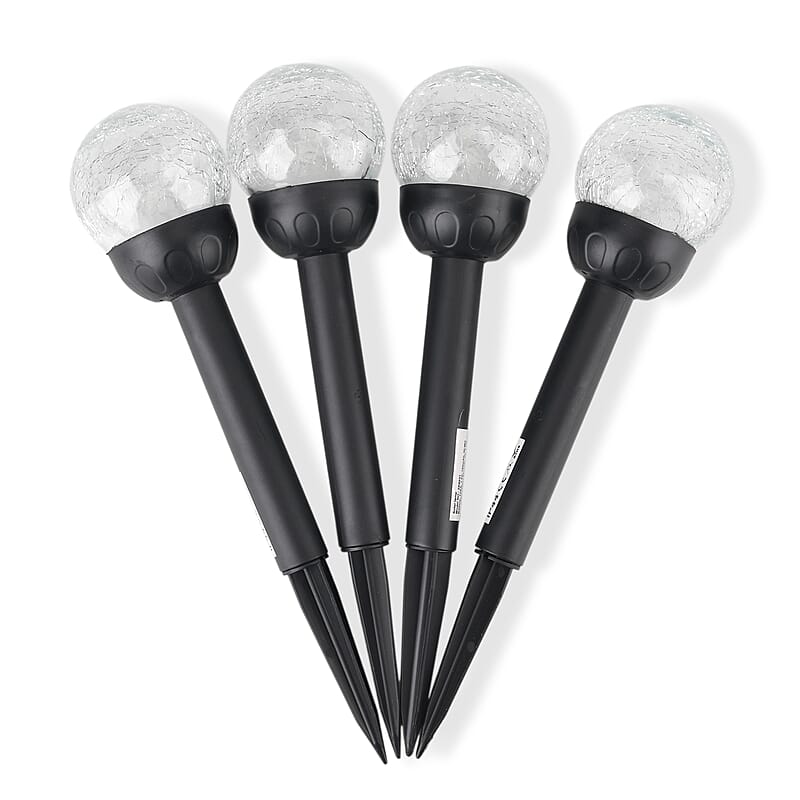 Black 4pcs Solar Pathway Plug-In Lamp