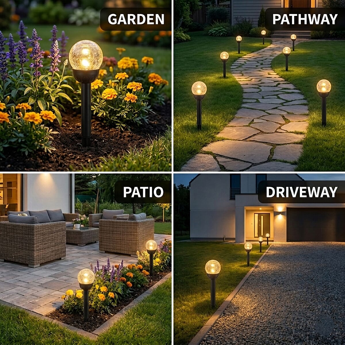 Black 4pcs Solar Pathway Plug-In Lamp image number 3