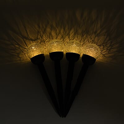 Black 4pcs Solar Pathway Plug-In Lamp