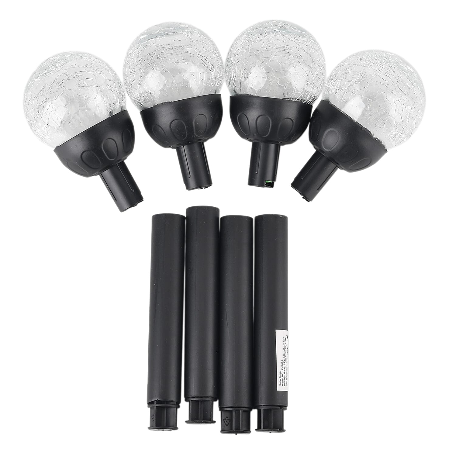 Black 4pcs Solar Pathway Plug-In Lamp