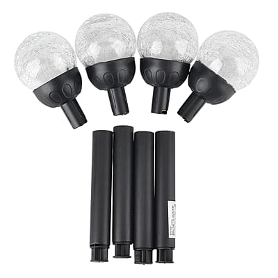 Black 4pcs Solar Pathway Plug-In Lamp