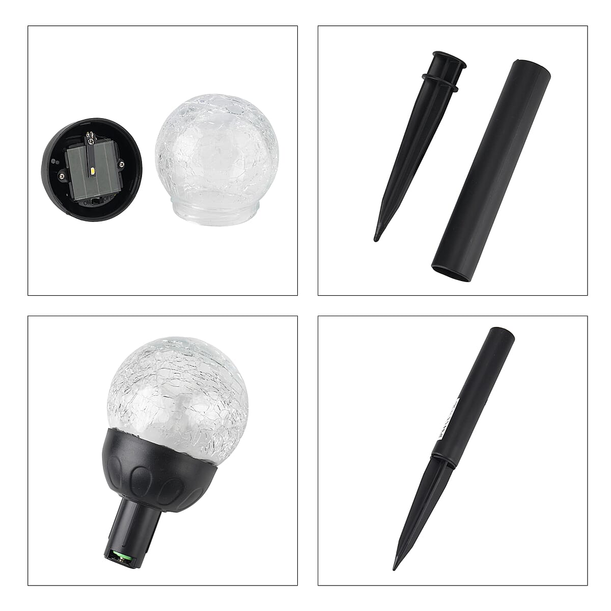 Black 4pcs Solar Pathway Plug-In Lamp image number 7