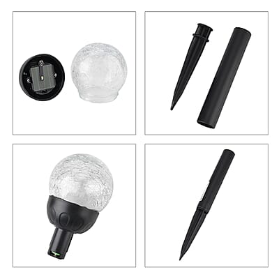 Black 4pcs Solar Pathway Plug-In Lamp