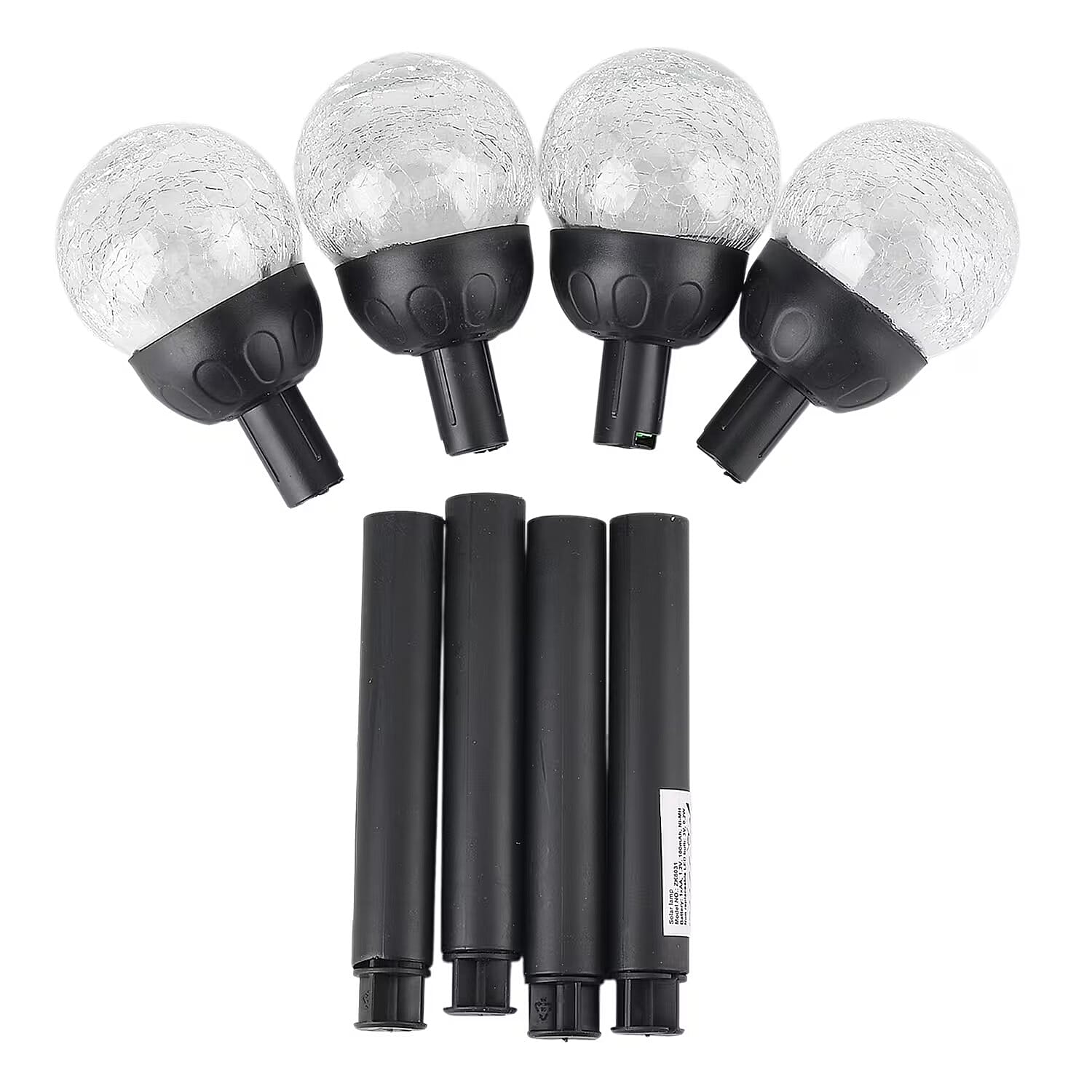 Black 4pcs Solar Pathway Plug-In Lamp