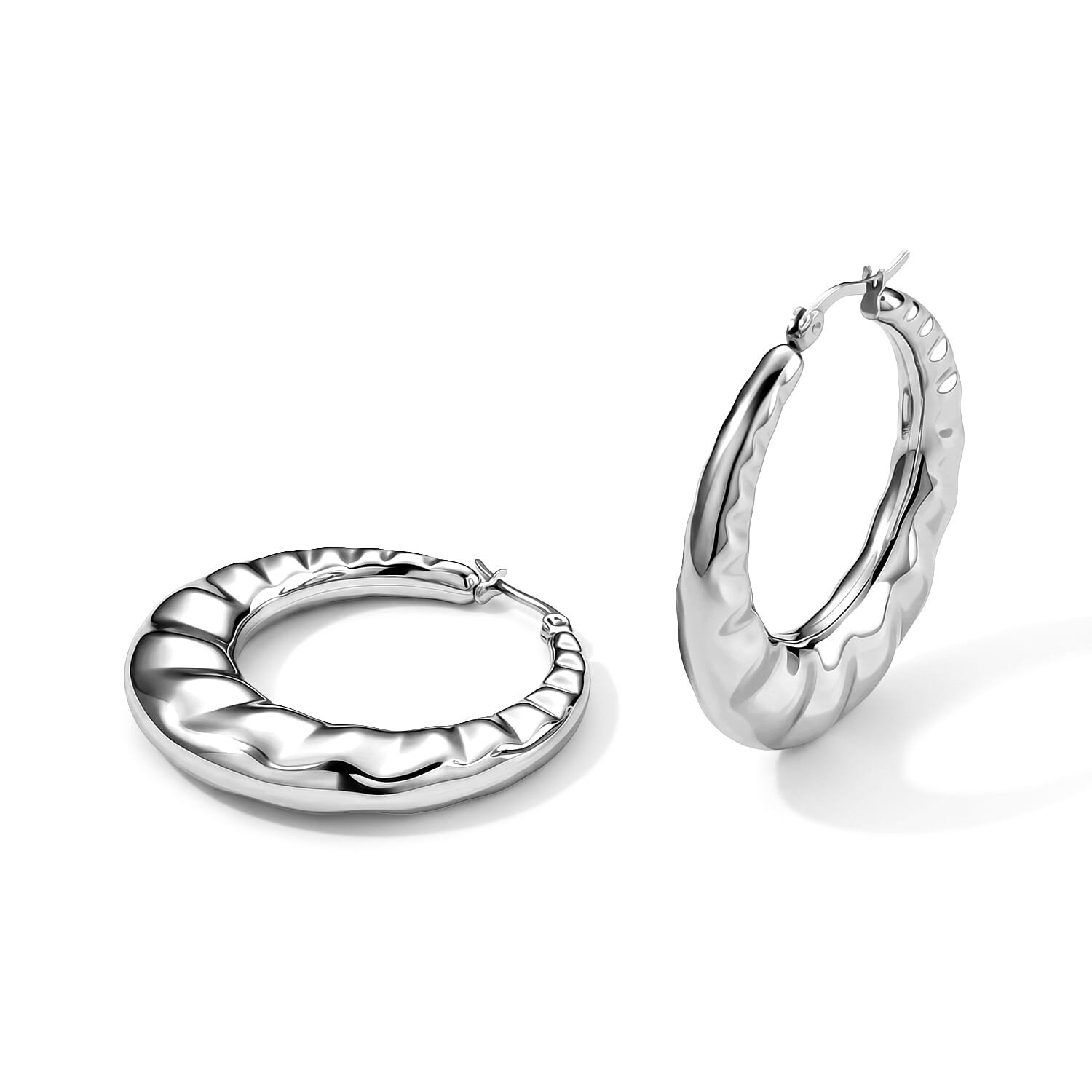 Polished Hoop Earrings in Stainless Steel