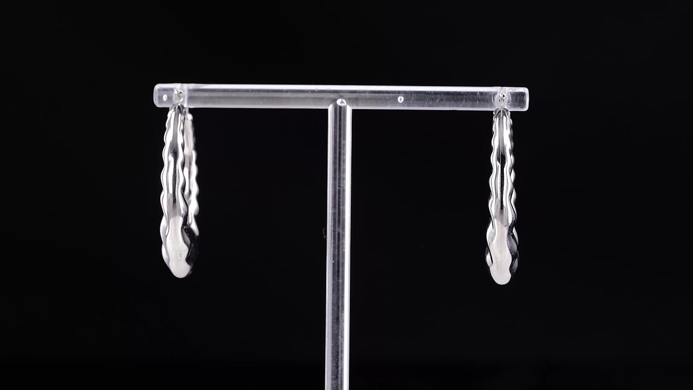 Polished Hoop Earrings in Stainless Steel