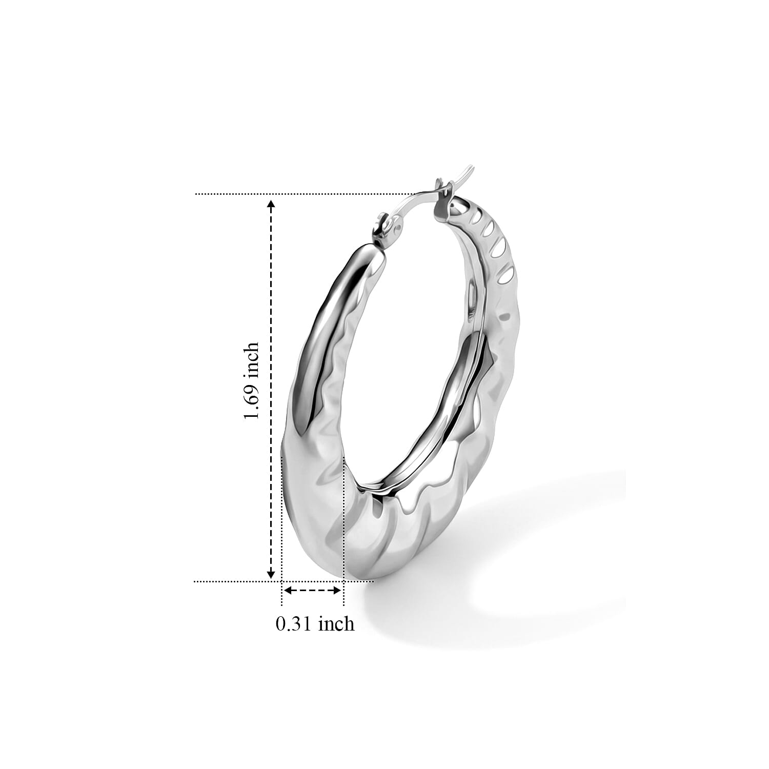Polished Hoop Earrings in Stainless Steel