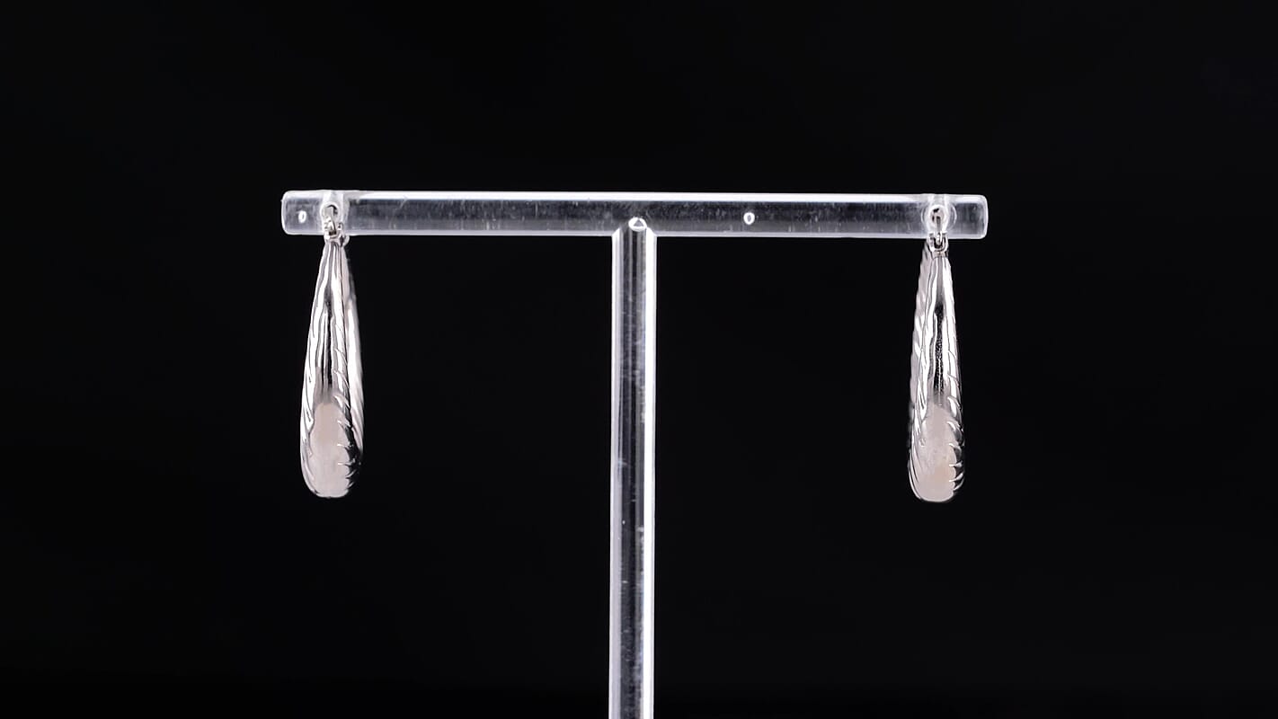 Braided Hoop Earrings in Stainless Steel