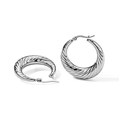 Braided Hoop Earrings in Stainless Steel