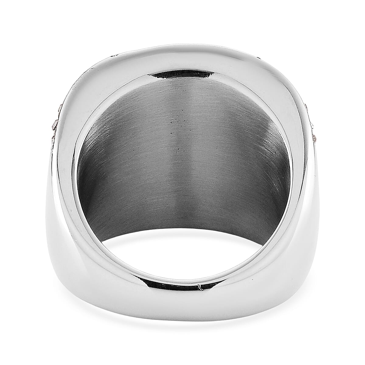 White Resin and Austrian Crystal Fire & Snow Celestia Ring in Stainless Steel (Size 10.0) image number 4