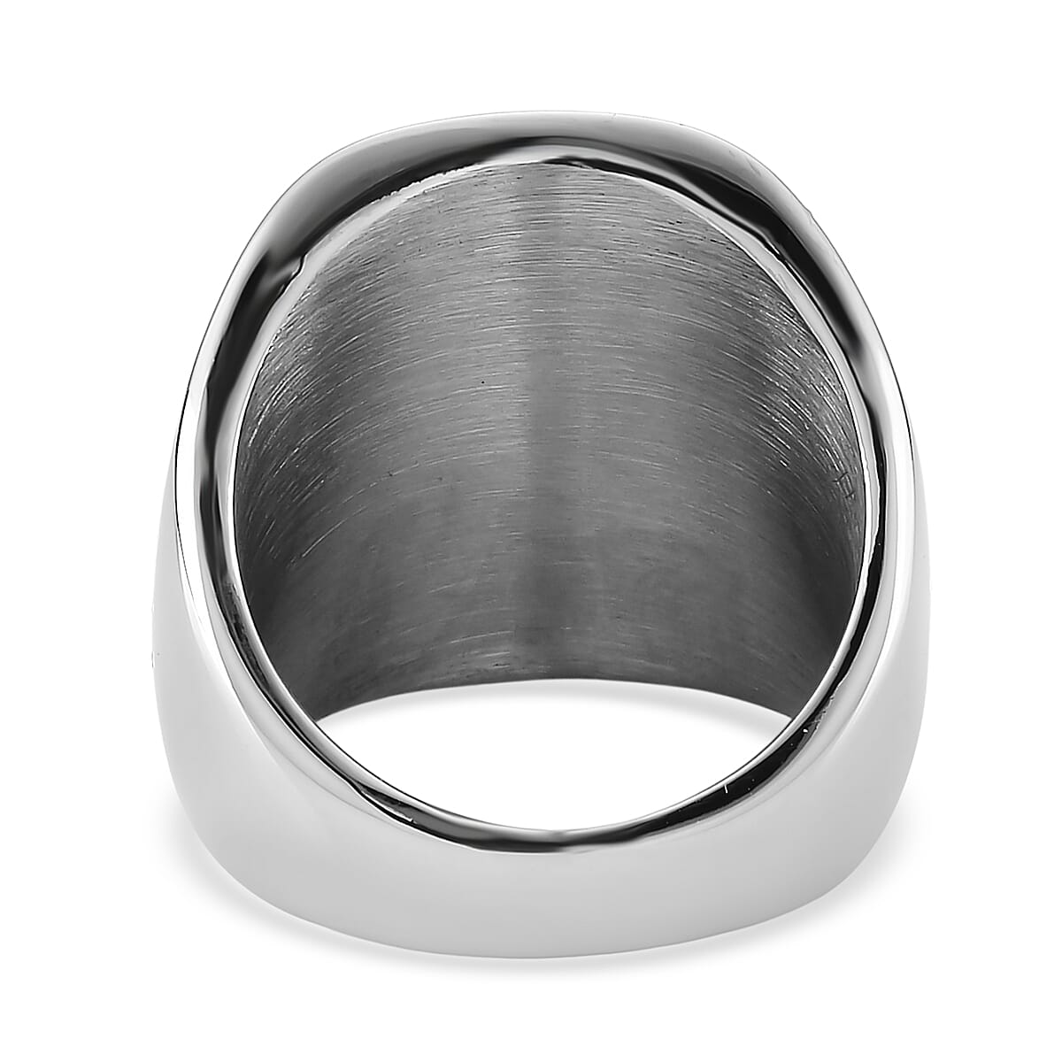 Lab Created Blue Opal and Austrian Crystal Royal Midnight Mirage Ring in Stainless Steel (Size 8.0) image number 4