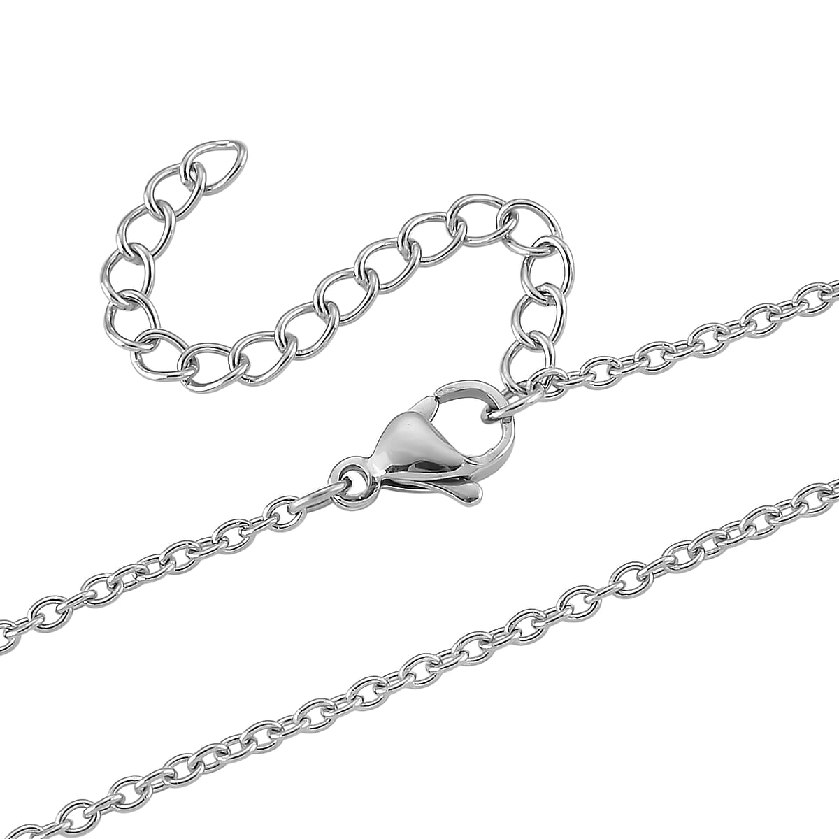 White Resin Ethereal Frost Aura Pendant Necklace (20-22 Inches) in Stainless Steel image number 5