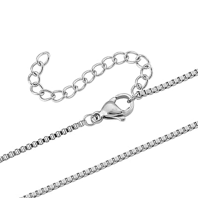 Lab Created Blue Opal Ocean Heart Halo Pendant Necklace (20-22 Inches) in Stainless Steel