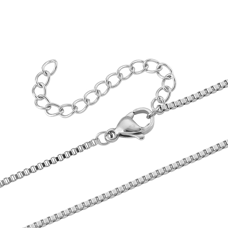 Lab Created Blue Opal Ocean Heart Halo Pendant Necklace (20-22 Inches) in Stainless Steel