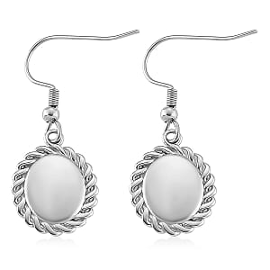 Blue Resin Ocean Heart Halo Earrings in Stainless Steel