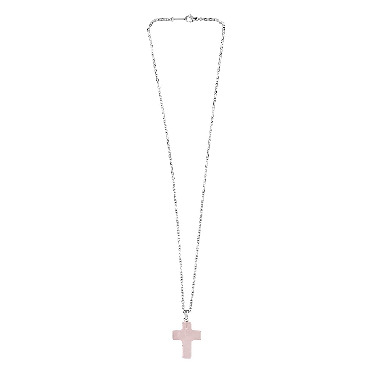 Rose Quartz Gemstone Gift Set of 3 Keyring, Beaded Bracelet and Cross Necklace image number 4