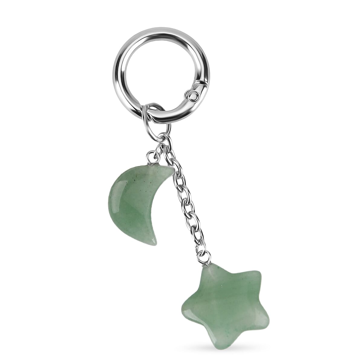 Green Aventurine Gemstone Gift Set of 3 Keyring, Beaded Bracelet and Cross Necklace 18 Inches image number 6