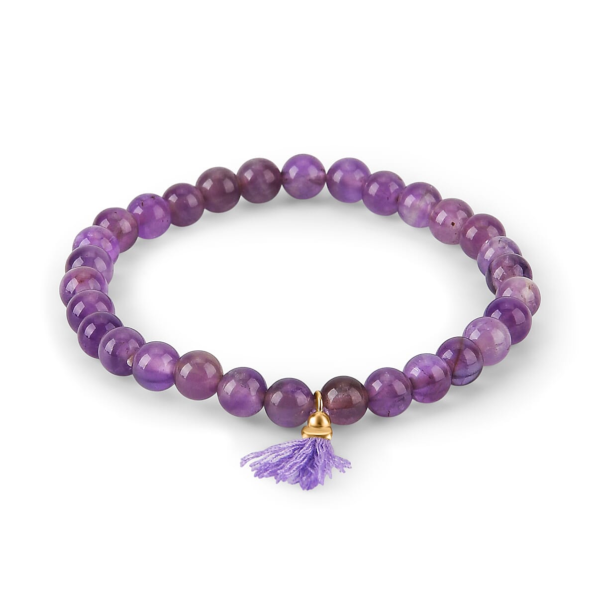 Amethyst Gemstone Gift Set of 3 Keyring, Beaded Bracelet and Cross Necklace 18 Inches image number 8