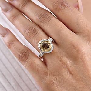 D'Joy Premium Madagascar Color Change Garnet and Multi Gemstone 1.40 ctw Ring in 18K Vermeil Yellow Gold Over Sterling Silver (Size 10.0)