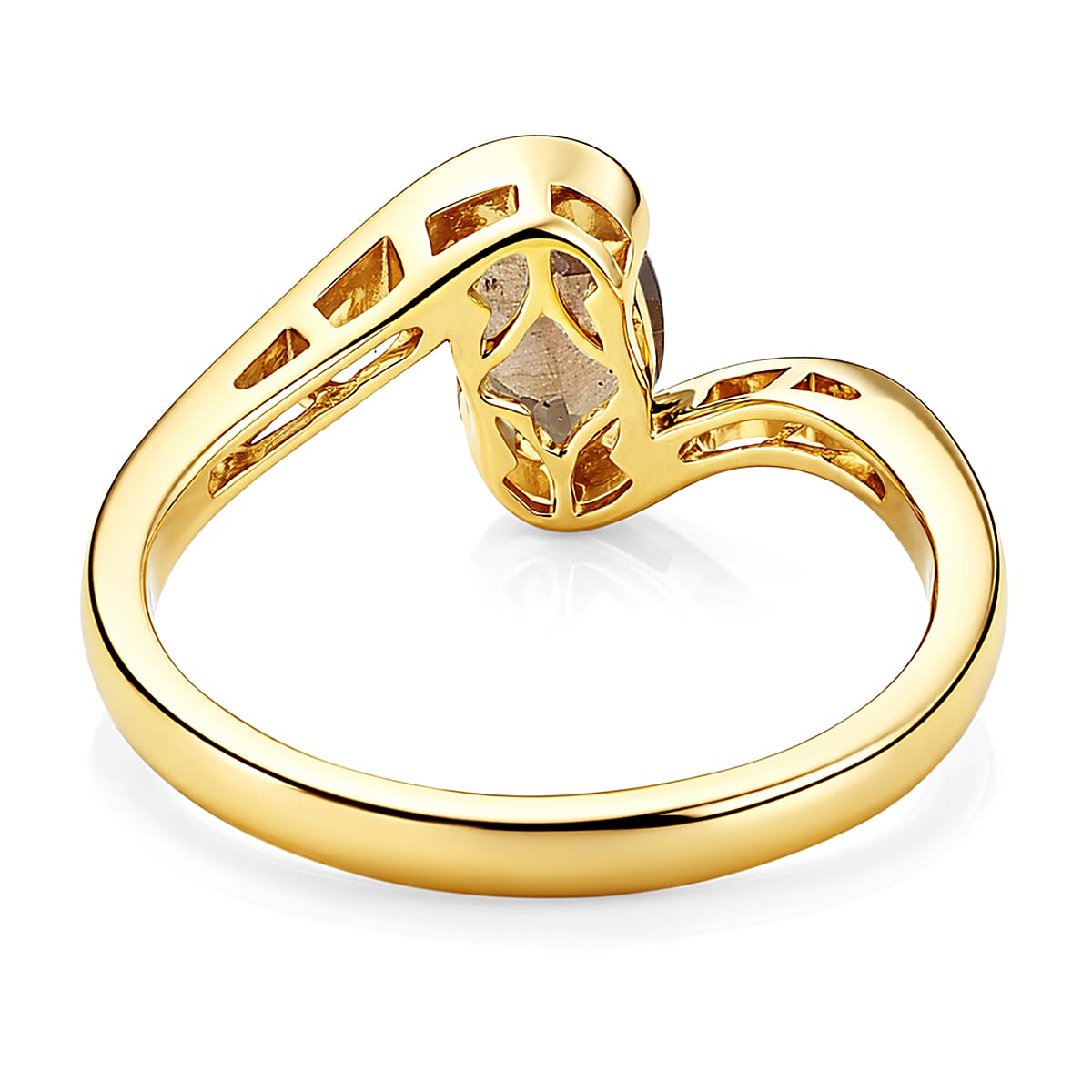 D'Joy Premium Madagascar Color Change Garnet and Moissanite 1.10 ctw Lumina Wave Ring in 18K Vermeil Yellow Gold Over Sterling Silver (Size 5.0)