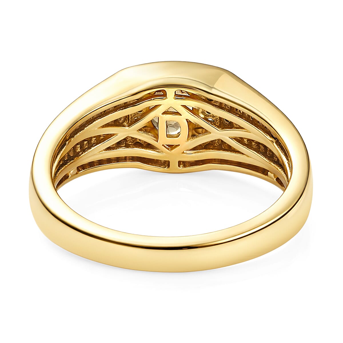 D'Joy Premium Madagascar Color Change Garnet and Moissanite 1.20 ctw Men's Ring in 18K Vermeil Yellow Gold Over Sterling Silver (Size 10.0) image number 4