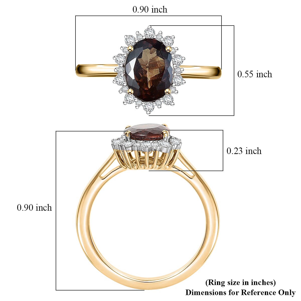 Luxoro AAA Madagascar Color Change Garnet and Diamond I2 2.40 ctw Ring in 10K Yellow Gold (Size 7.0) image number 5