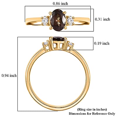 Premium Madagascar Color Change Garnet and Luxuriant Lab Grown Diamond G-H SI 1.10 ctw Luminous Eclat Ring in 18K Vermeil Yellow Gold Over Sterling Silver (Size 10.0)