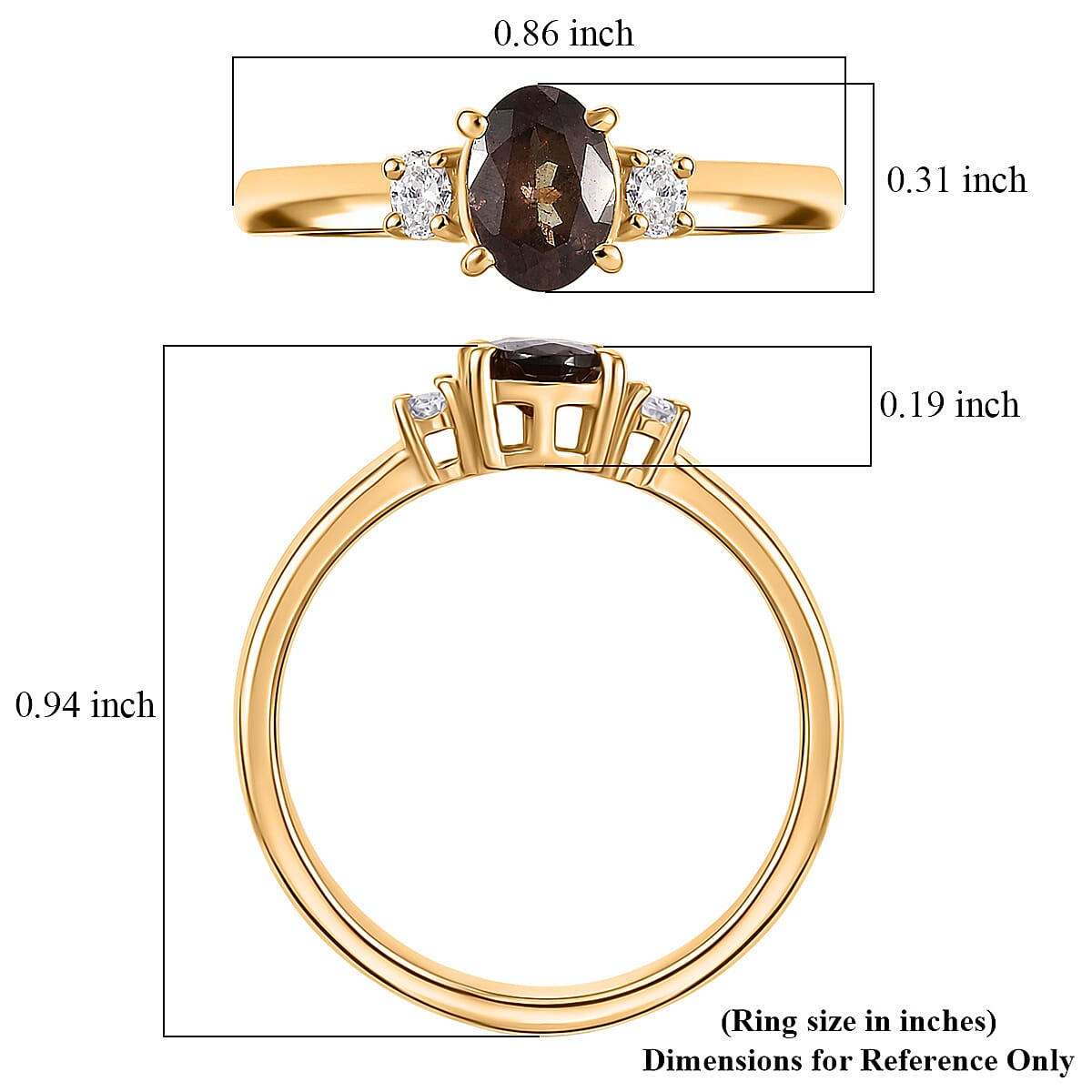 Premium Madagascar Color Change Garnet and Luxuriant Lab Grown Diamond G-H SI 1.10 ctw Luminous Eclat Ring in 18K Vermeil Yellow Gold Over Sterling Silver (Size 6.0) image number 5