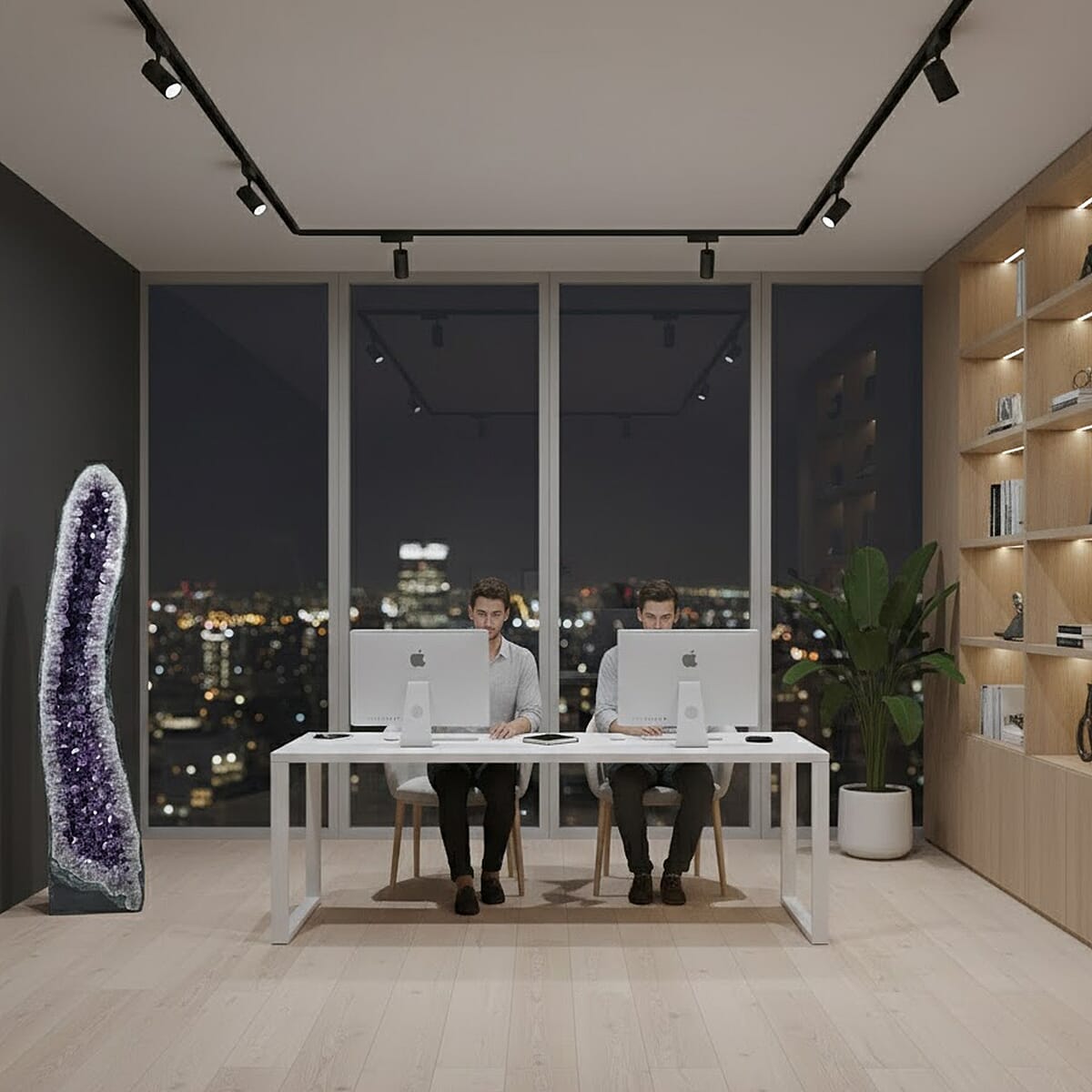 Decorative Carved Amethyst Geode on Wooden Base (220 lbs) image number 2