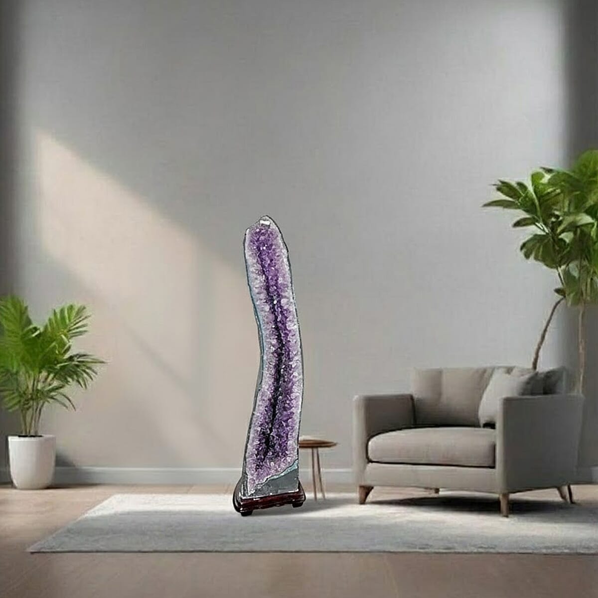 Decorative Carved Amethyst Geode on Wooden Base (220 lbs) image number 3