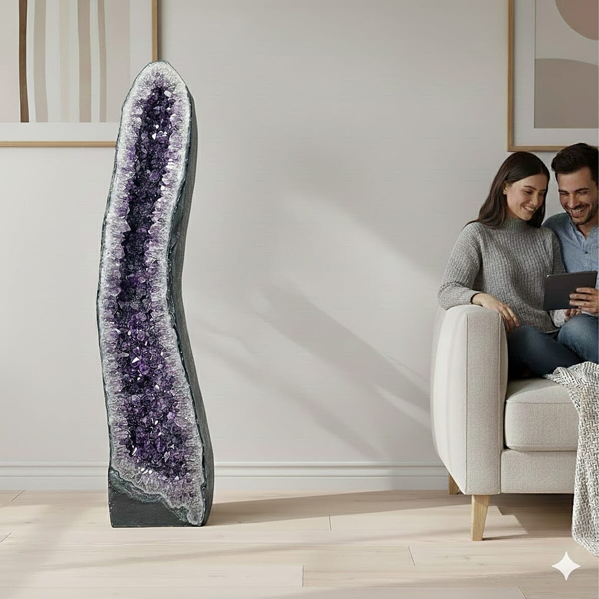 Decorative Carved Amethyst Geode on Wooden Base (220 lbs) image number 4