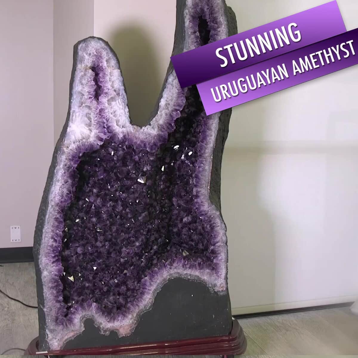 Home and Office Decor Uruguayan Amethyst Geode With Stand (754 lbs) image number 1