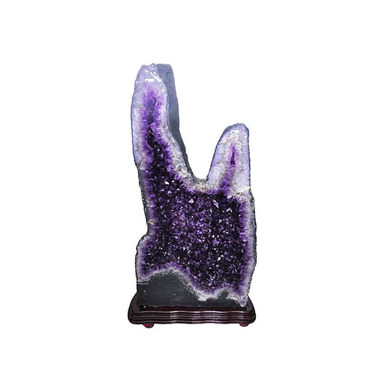 Home and Office Decor Uruguayan Amethyst Geode On Wooden Base - 641 lbs (63x33x16)