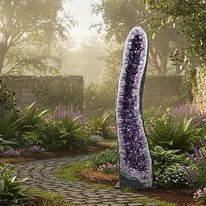 Home and Office Decor Uruguayan Amethyst Geode on Wooden Base - 269 lbs (57x11)