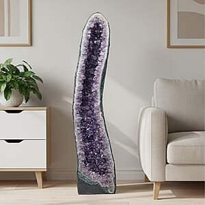 Home and Office Decor Uruguayan Amethyst Geode on Wooden Base - 269 lbs (57x11)