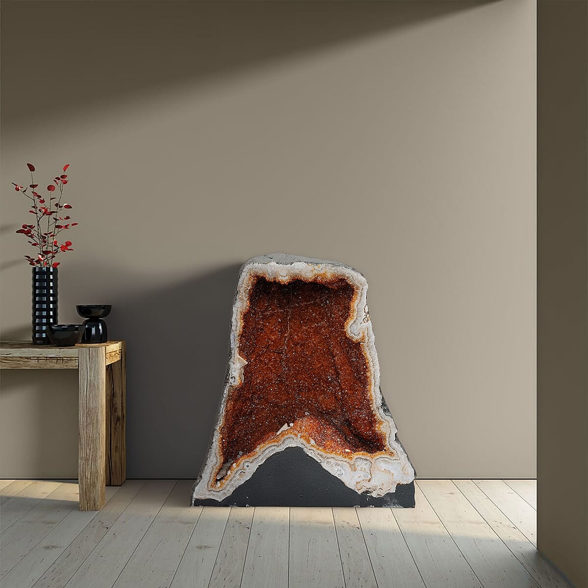 Home and Office Decor Citrine Geode on Wooden Base (280 lbs) image number 4