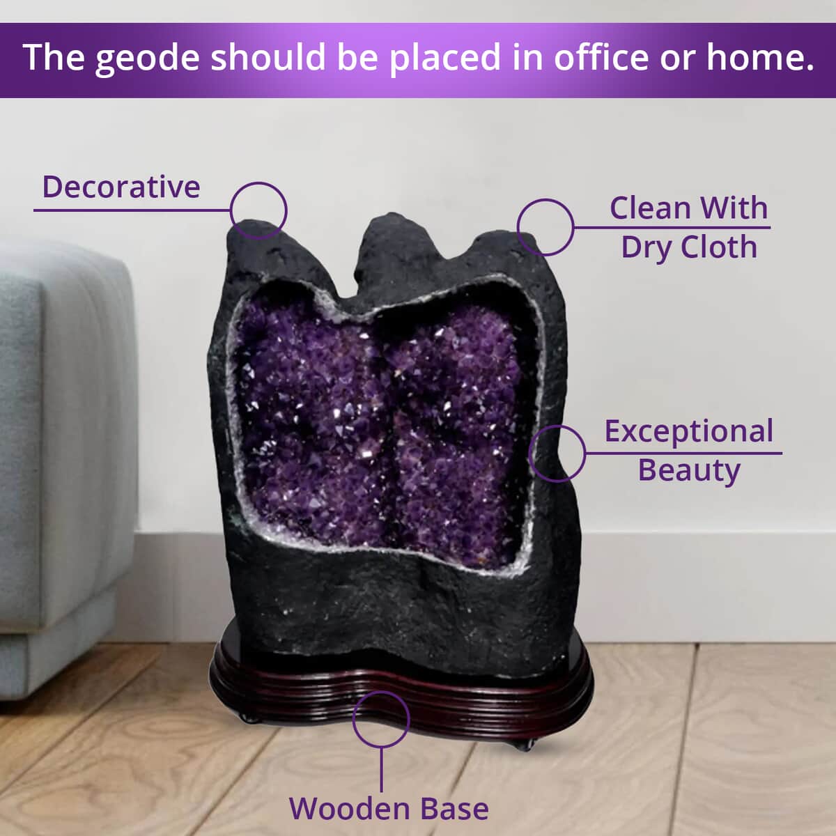 Home and Office Decor Uruguayan Amethyst Geode With Stand (405 lbs) image number 2