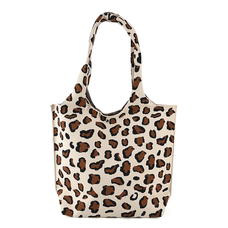 La Marey Cream Knitting Tote Bag