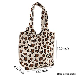 La Marey Cream Knitting Tote Bag