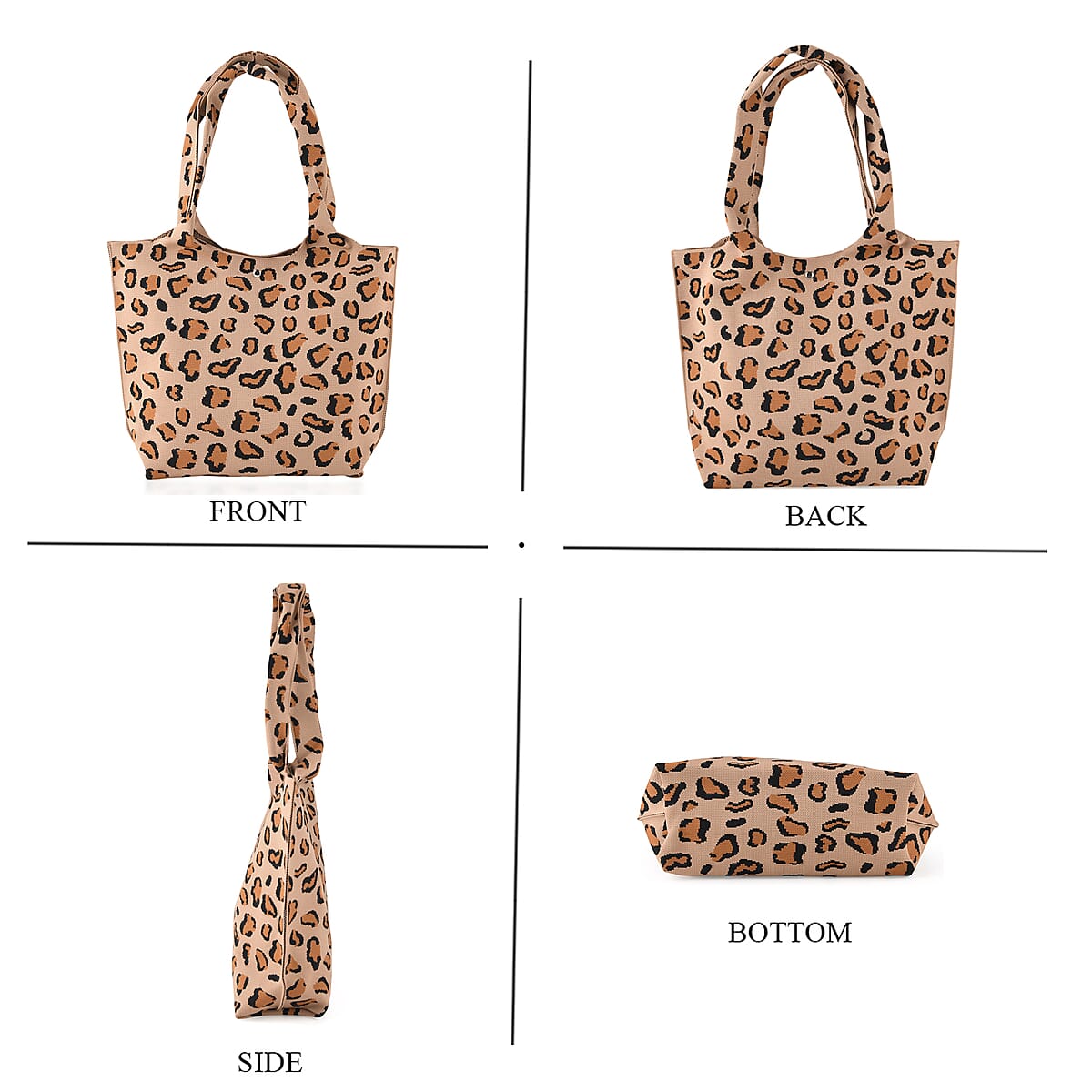 La Marey Brown Knitting Tote Bag image number 1