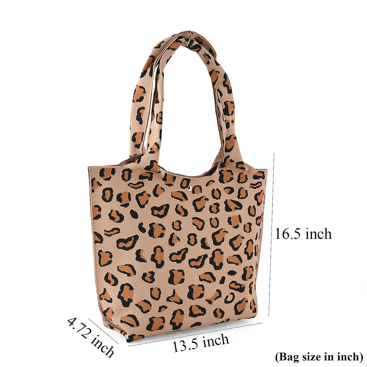 La Marey Brown Knitting Tote Bag image number 3