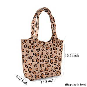 La Marey Brown Knitting Tote Bag