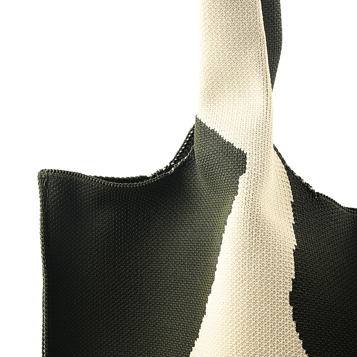 La Marey Green Knitting Tote Bag image number 3