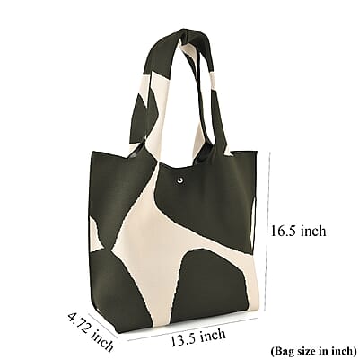 La Marey Green Knitting Tote Bag